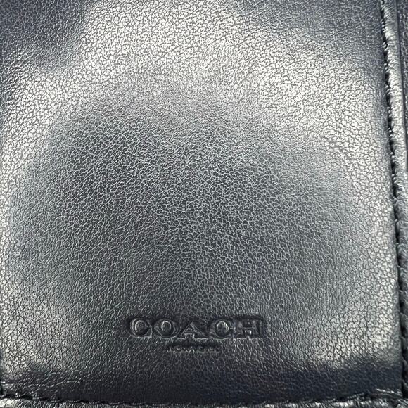 Coach Small Trifold Wallet Navy Snowflake Holiday Limited Edition Gift - Picture 12 of 12